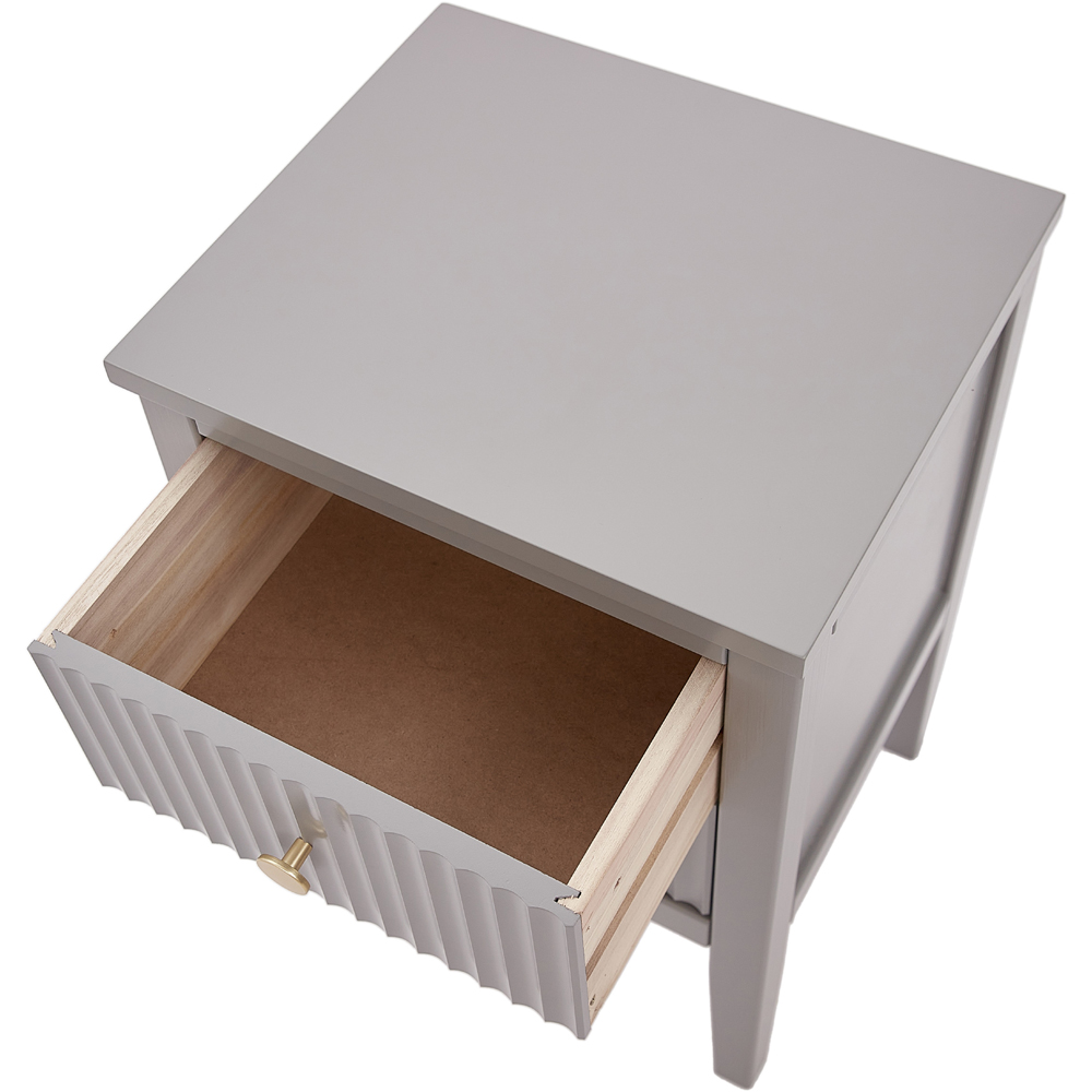 Bellaria 2 Drawer Grey Bedside Table Image 6