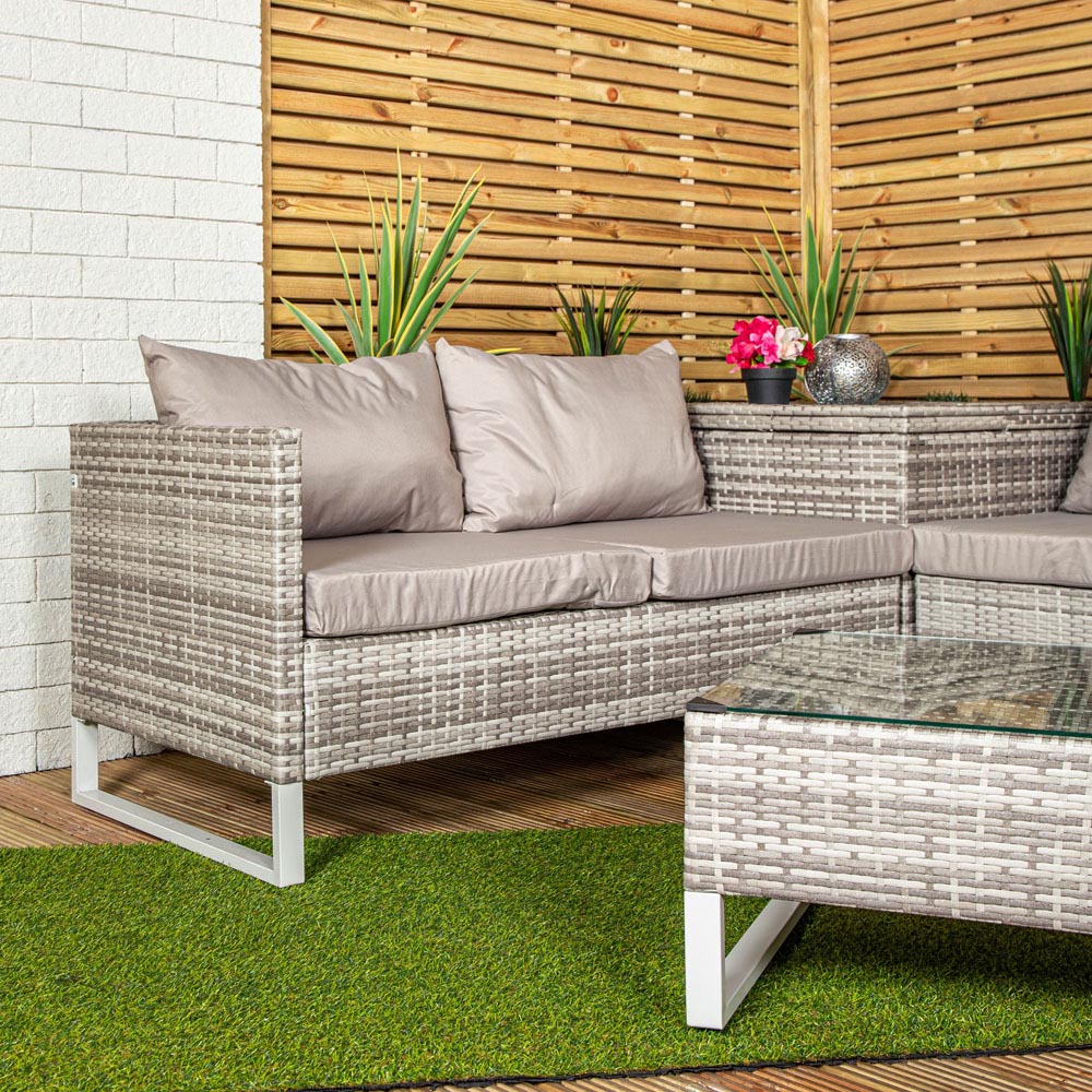 Samuel Alexander 4 Seater Grey Rattan Garden Sofa Set Image 6