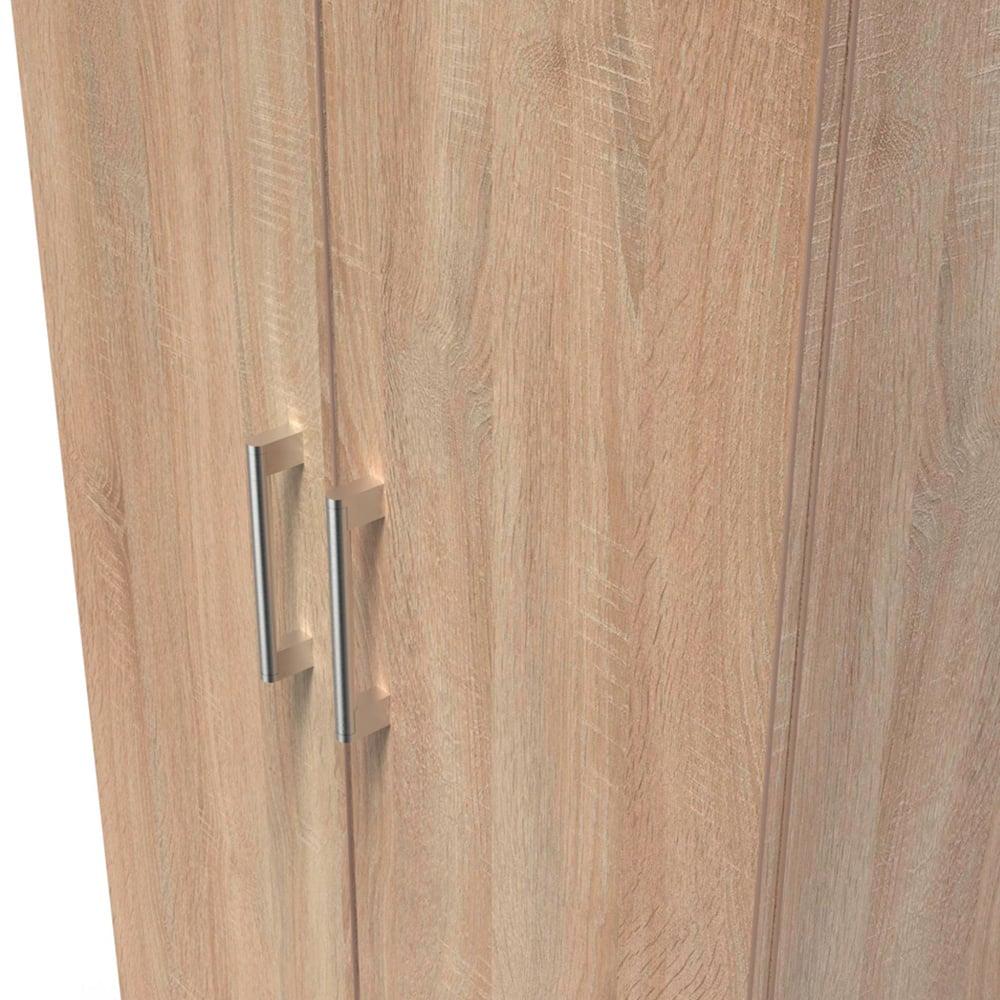 Crowndale Devon Ready Assembled 2 Door Bardolino Oak Wardrobe Image 5