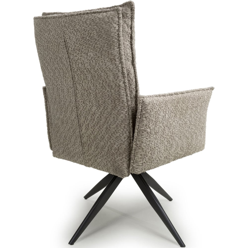 Brunswick Set of 2 Textured Chenille Effect Mink Swivel Chairs Image 5