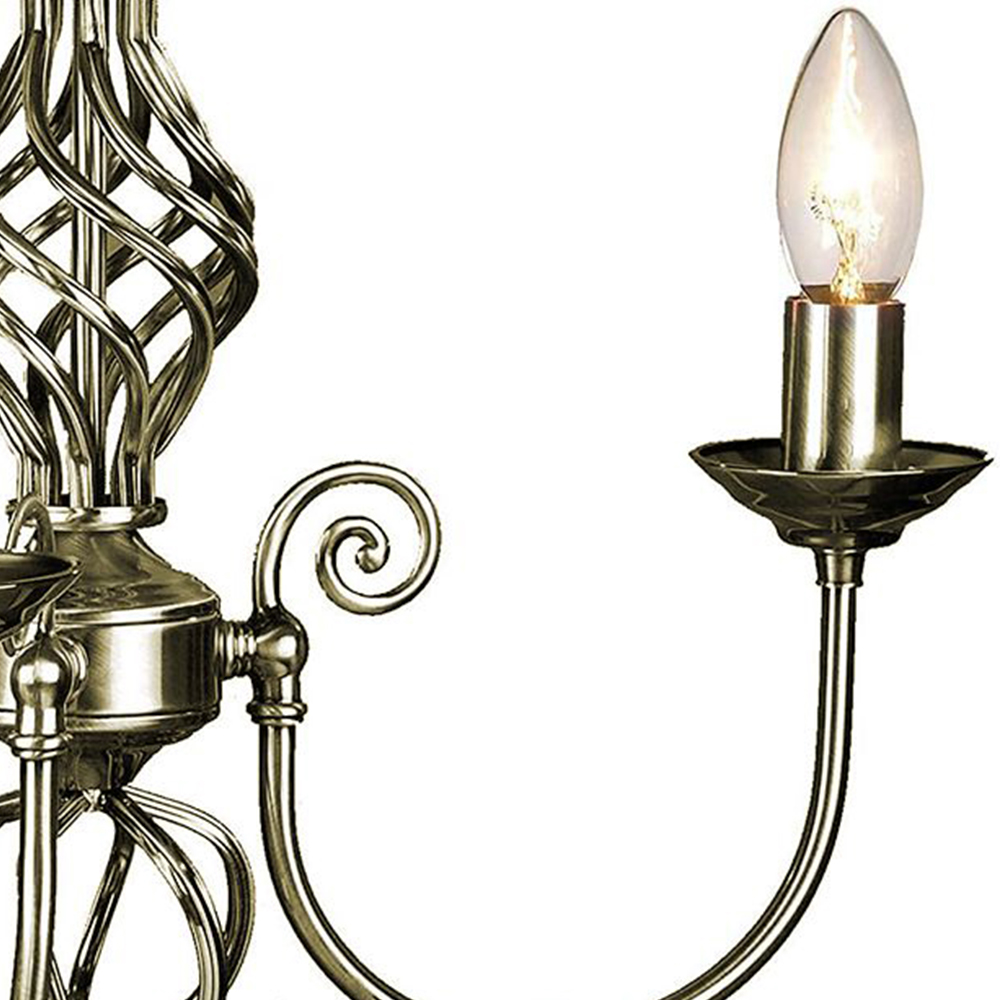 Happy Homewares Antique Brass Plated 3 Arm Ceiling Light Fitting with Twist Knot Design Image 3