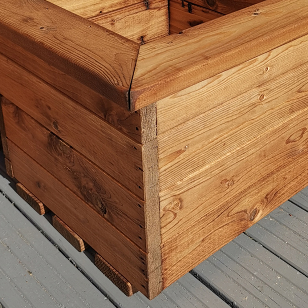 Samuel Alexander Hand Made Rustic Wooden Small Square Planter 41 x 41cm Image 5