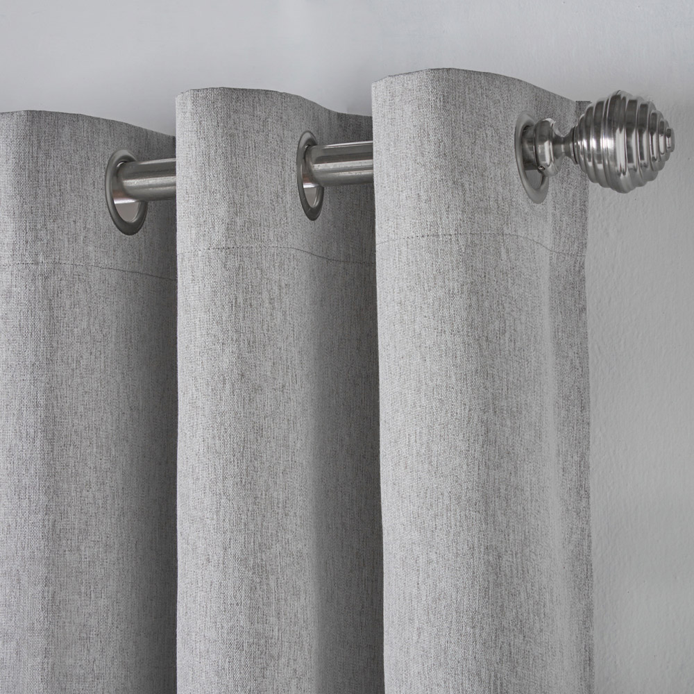Alan Symonds Slate Linen Look Blackout Ring Top Eyelet Curtains 161 x 183cm Image 3