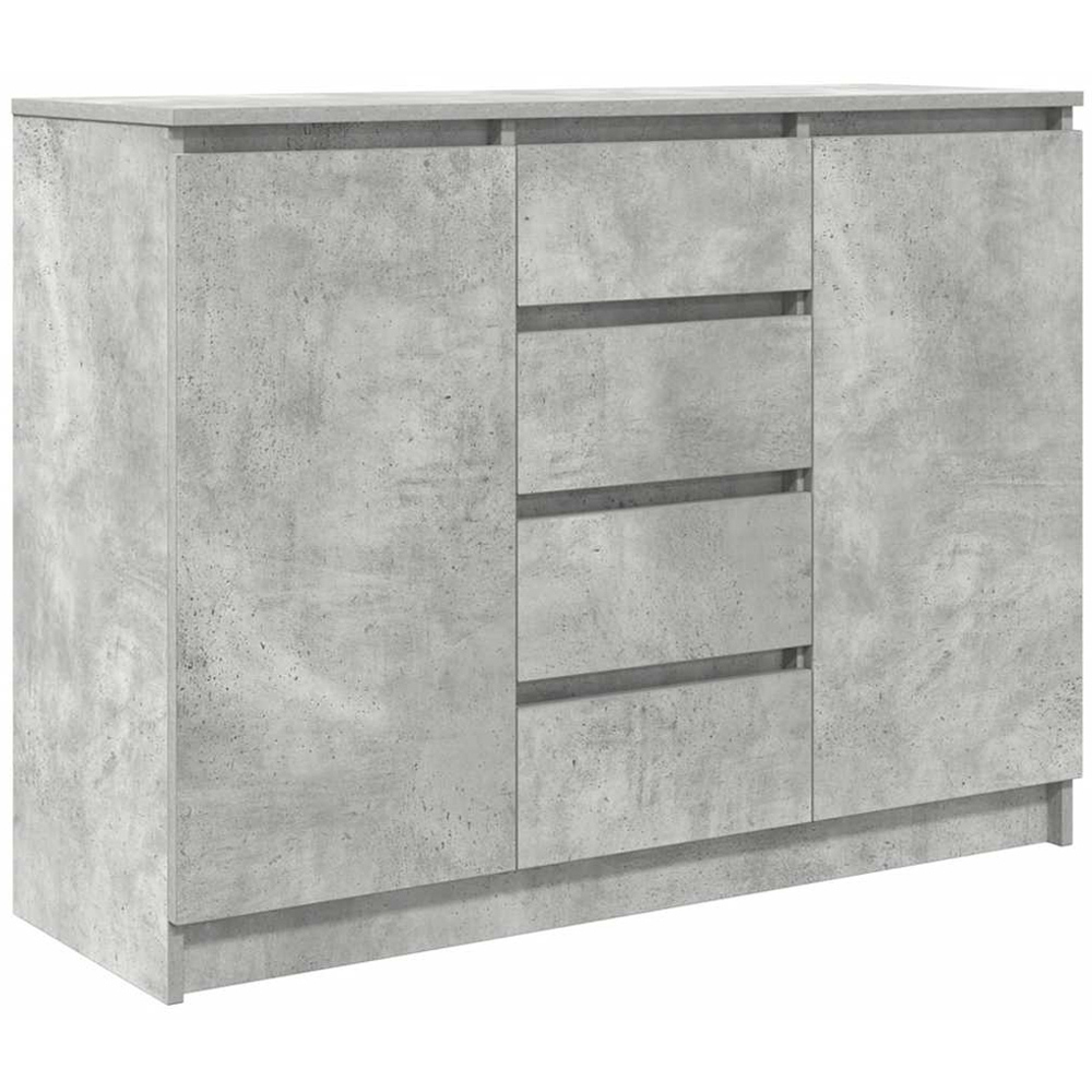 vidaXL 2 Door 4 Drawer Concrete Grey Wooden Sideboard Image 2