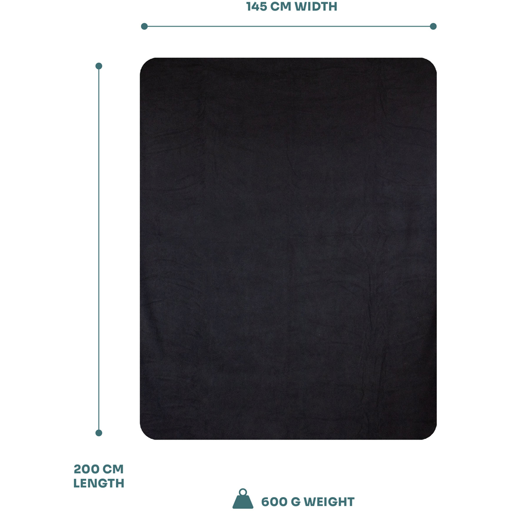 Myga Black Fleece Yoga Blanket 200 x 145cm Image 3