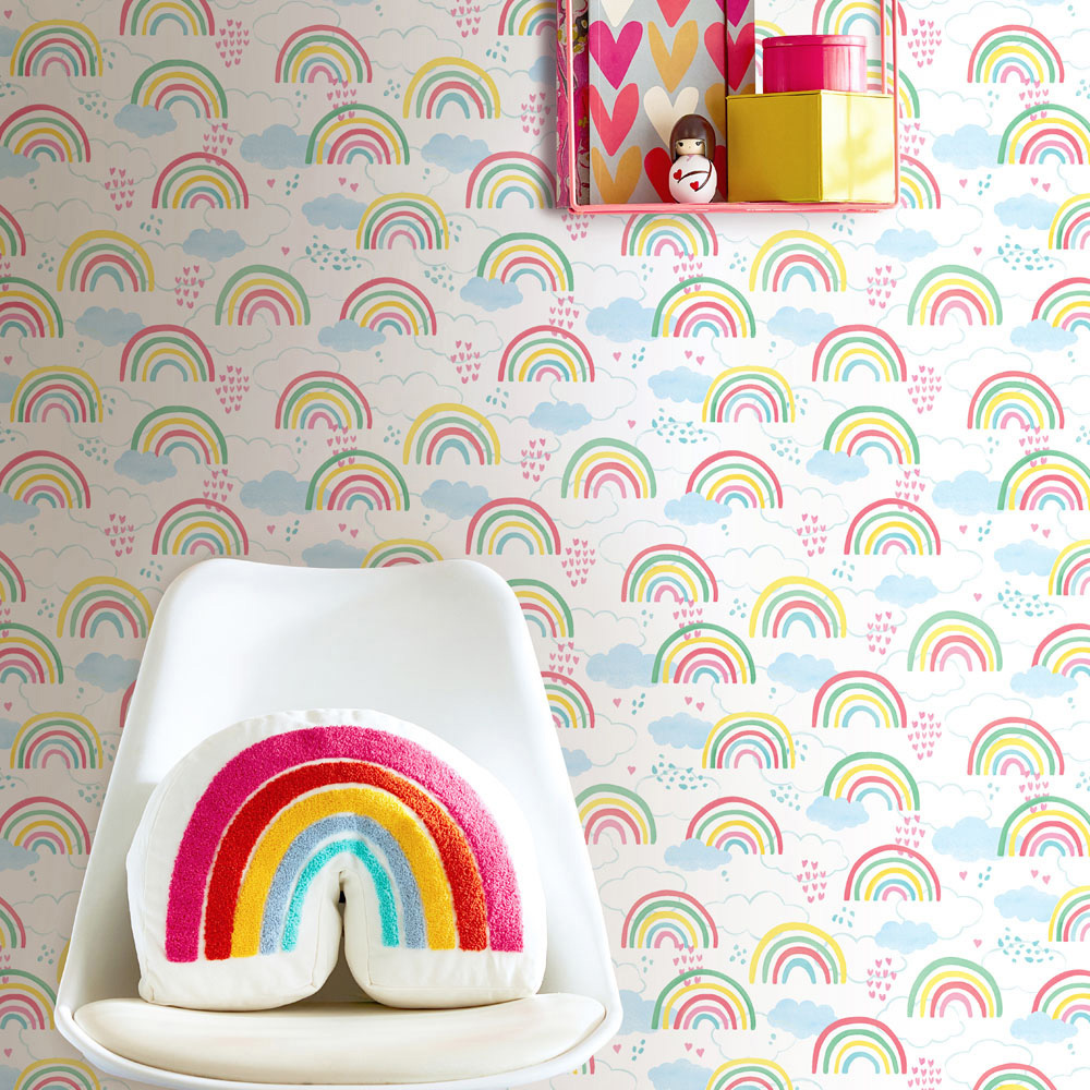 Hoopla Walls Peekaboo Rainbow Love Fruit Salad Wallpaper Image 2