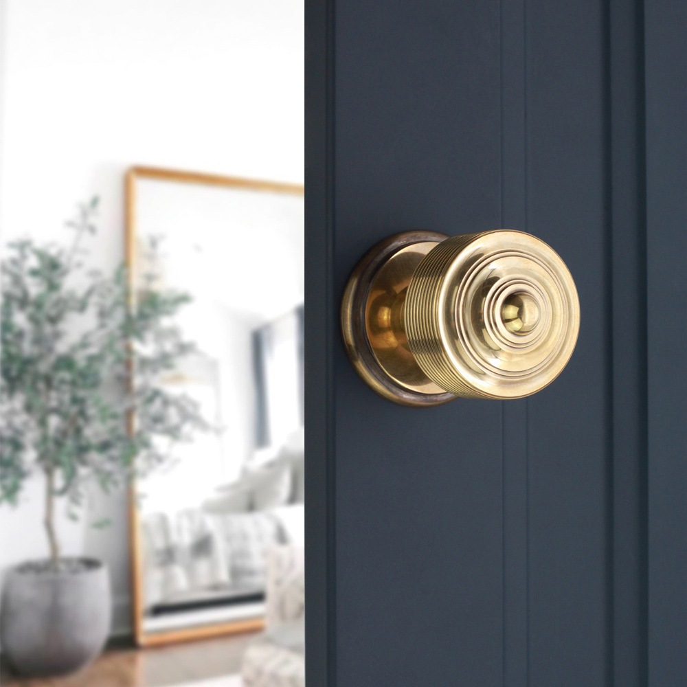 Spira Brass Aged Brass Carter Mortice Door Knob 2 Pack Image 2