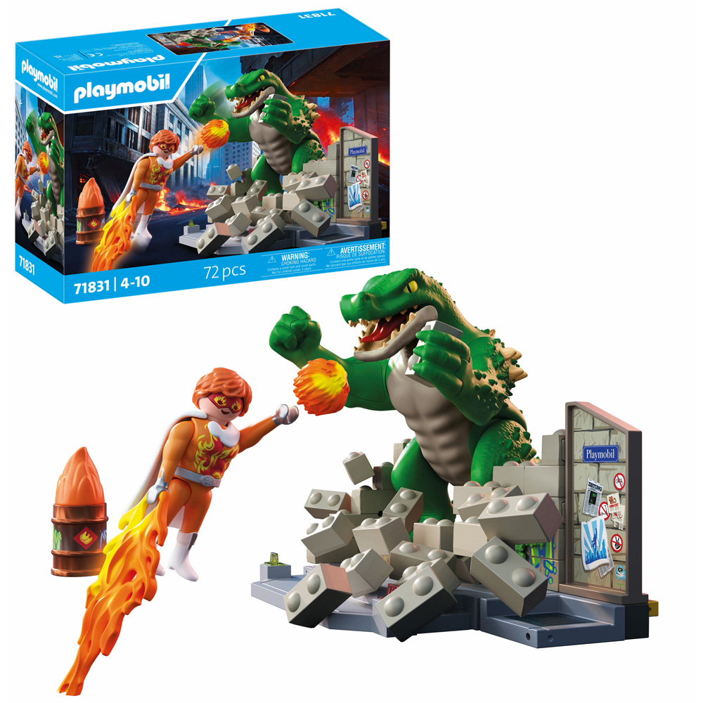 Playmobil Hero Battle Against Giant Lizard Playset Image 3