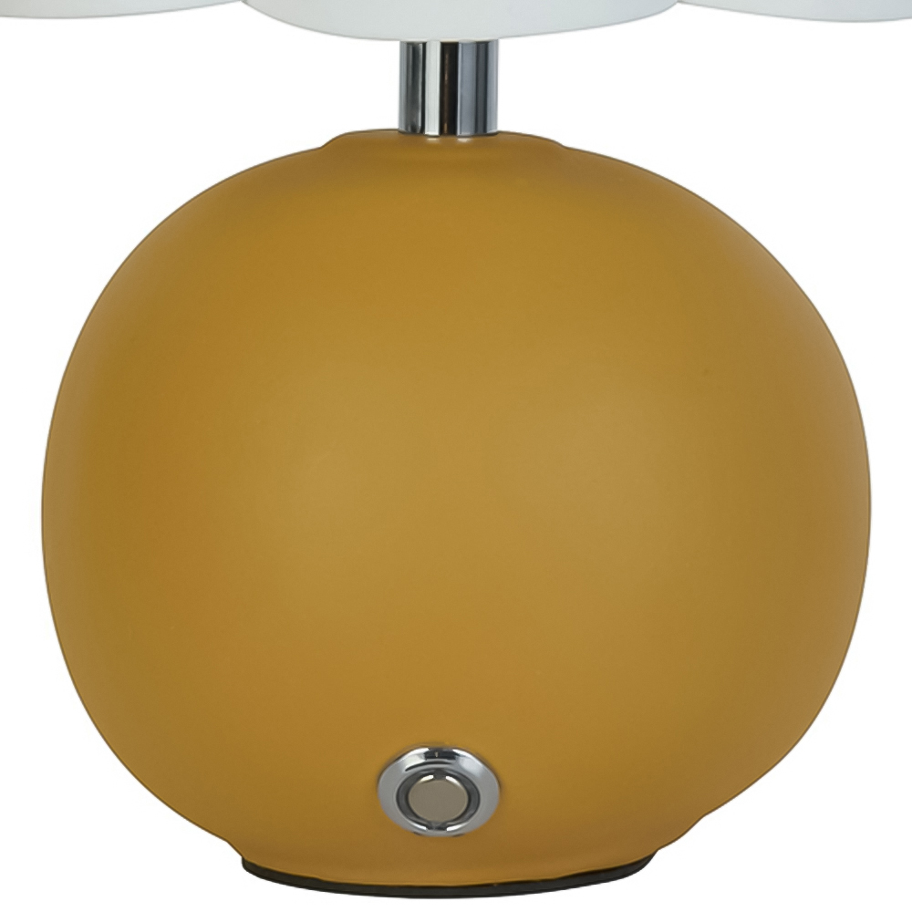 Lighting Collection Kern Ochre Ceramic Rechargeable LED Table Lamp Image 3