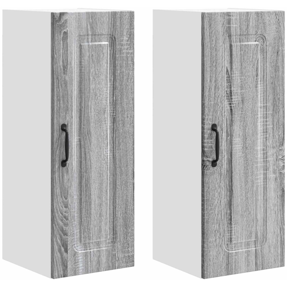vidaXL Kalmar Single Door Grey Sonoma Wall Kitchen Cabinet 2 Pack Image 8