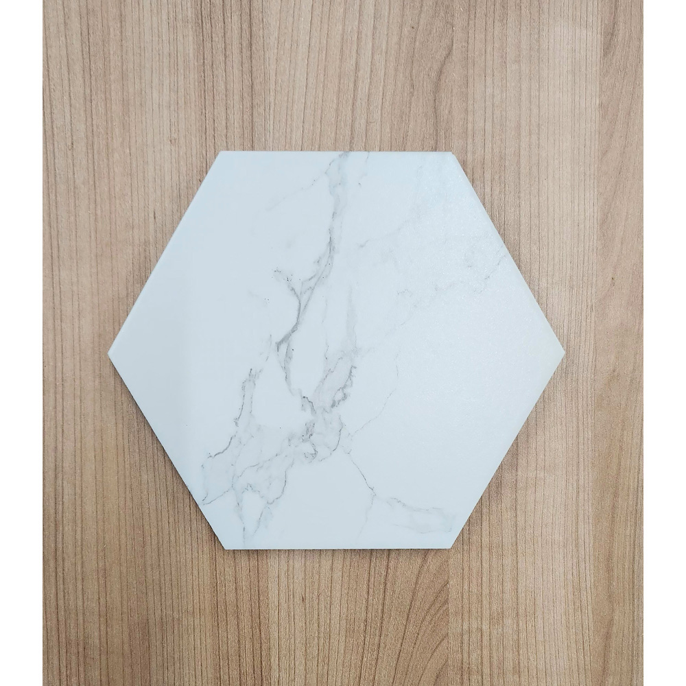 Top Ceramics White Marble Effect Hexagon Porcelain Wall Tile 215 x 250mm Image 9