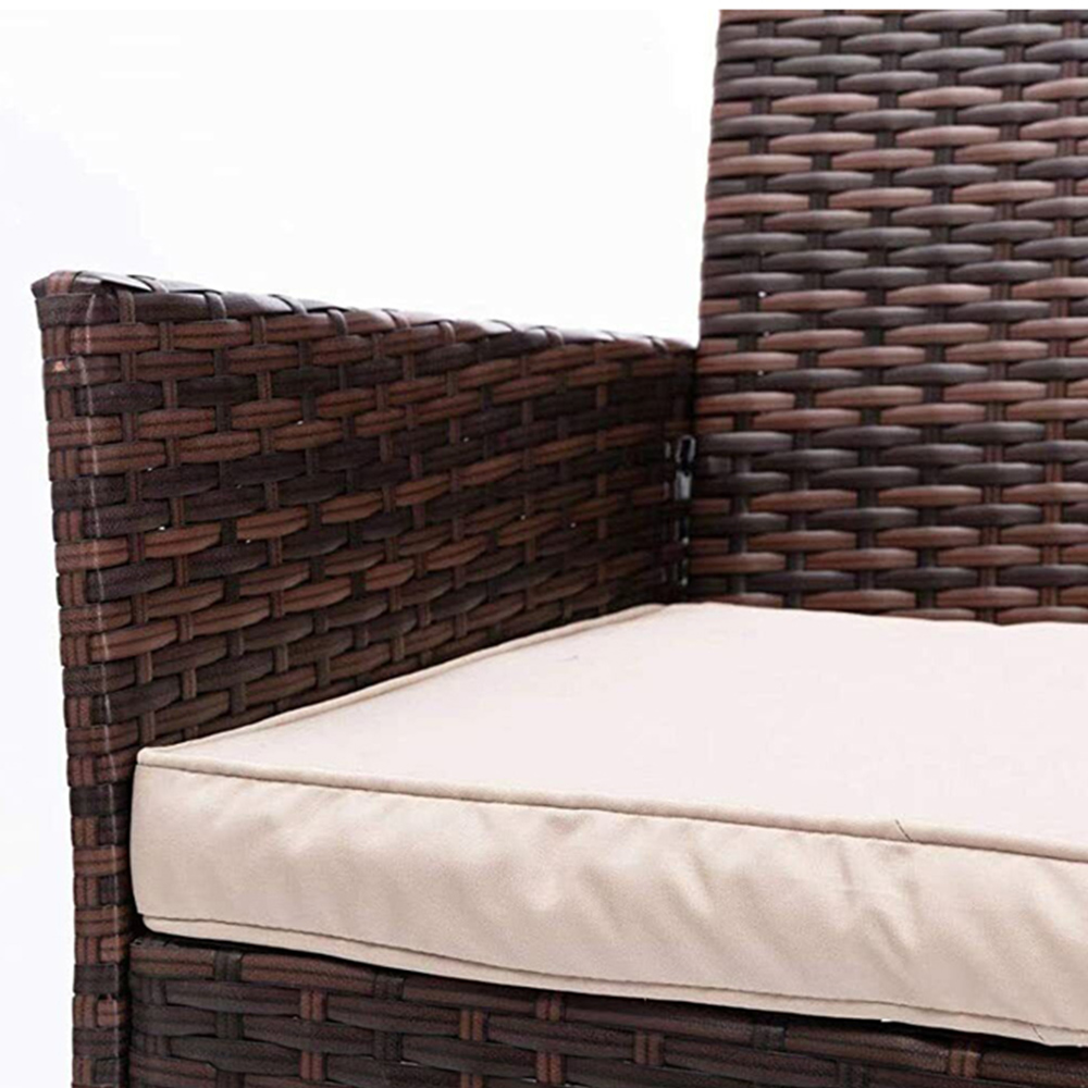 Roger 4 Seater Brown Rattan Outdoor Sofa Set with Table and Seat Cushions Image 2