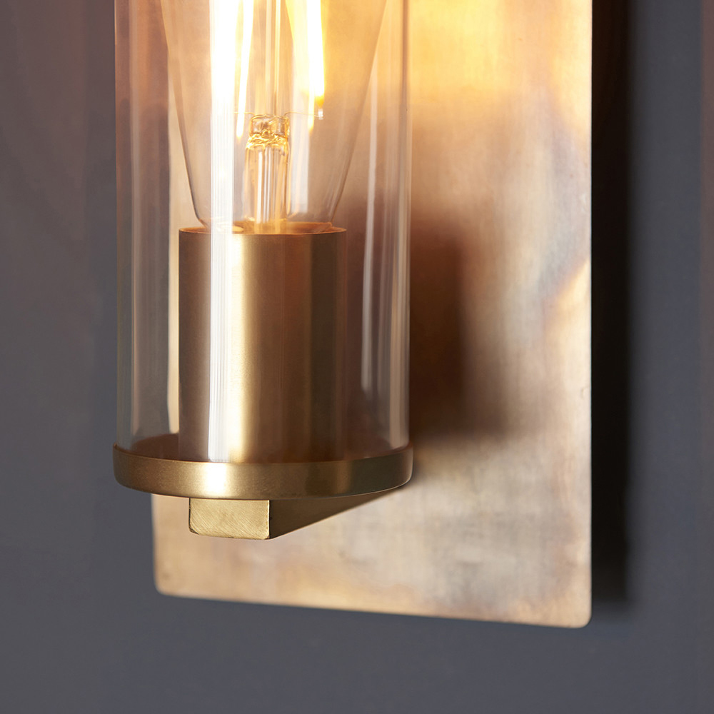 Merano Palermo Bronze Patina and Clear Glass Wall Lamp Image 5