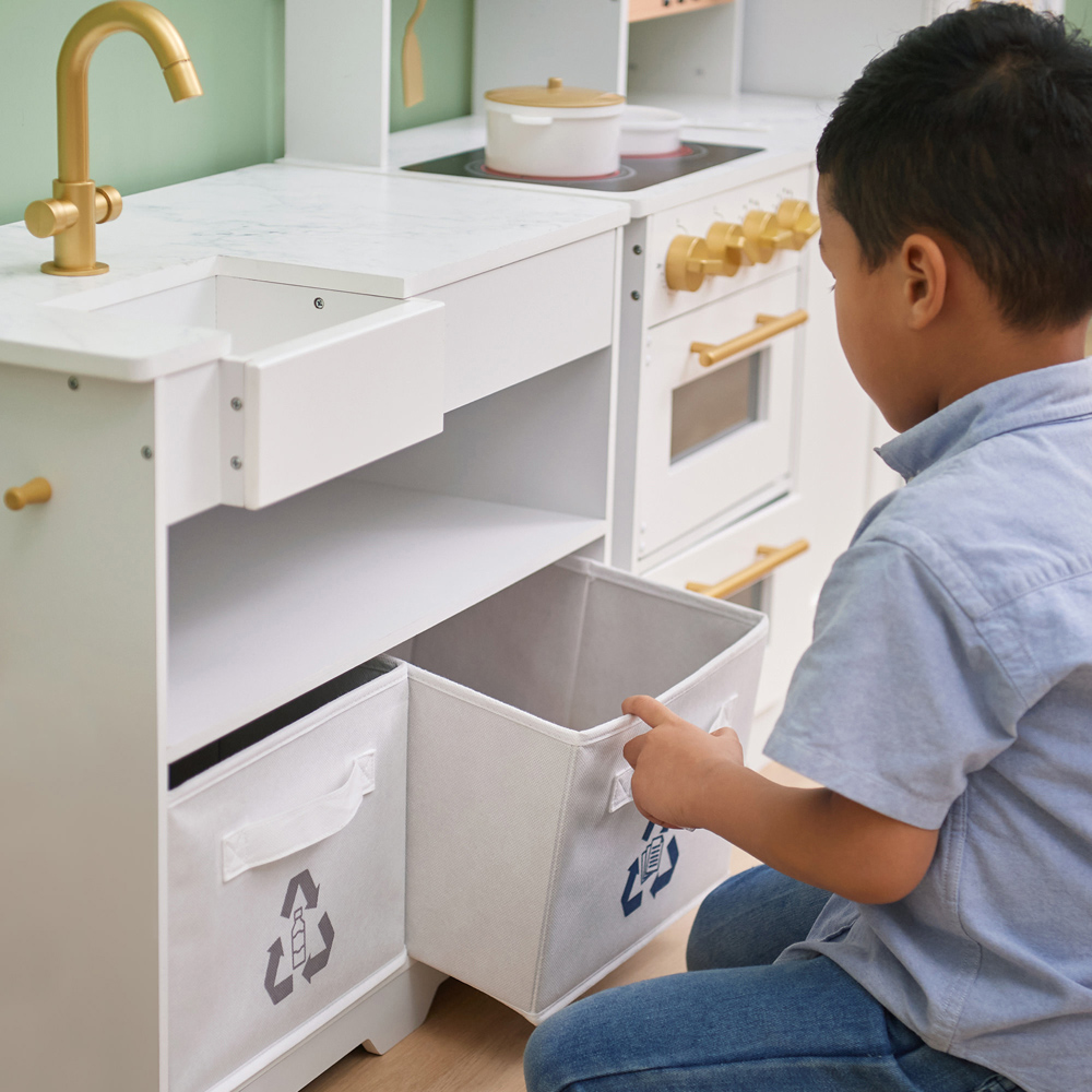 Teamson Kids Little Chef White and Gold Atlanta Large Modular Play Kitchen Image 6