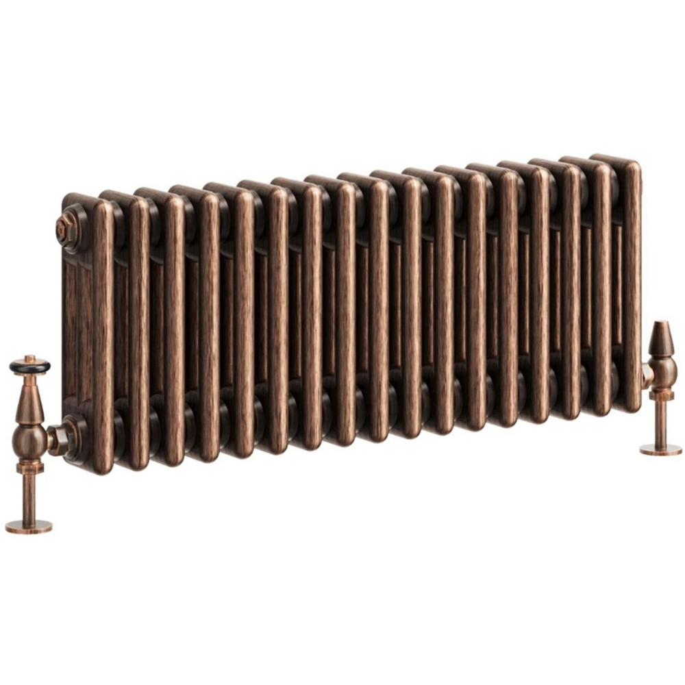 Go Bathrooms Clarence Antique Copper 3 Column Radiator 300 x 785mm Image 1