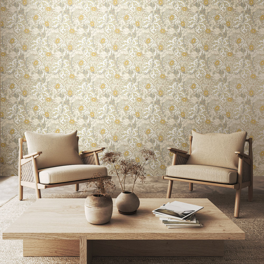 Hoopla Walls Seaweed Garden Fossil Grey Non Woven Wallpaper Image 2