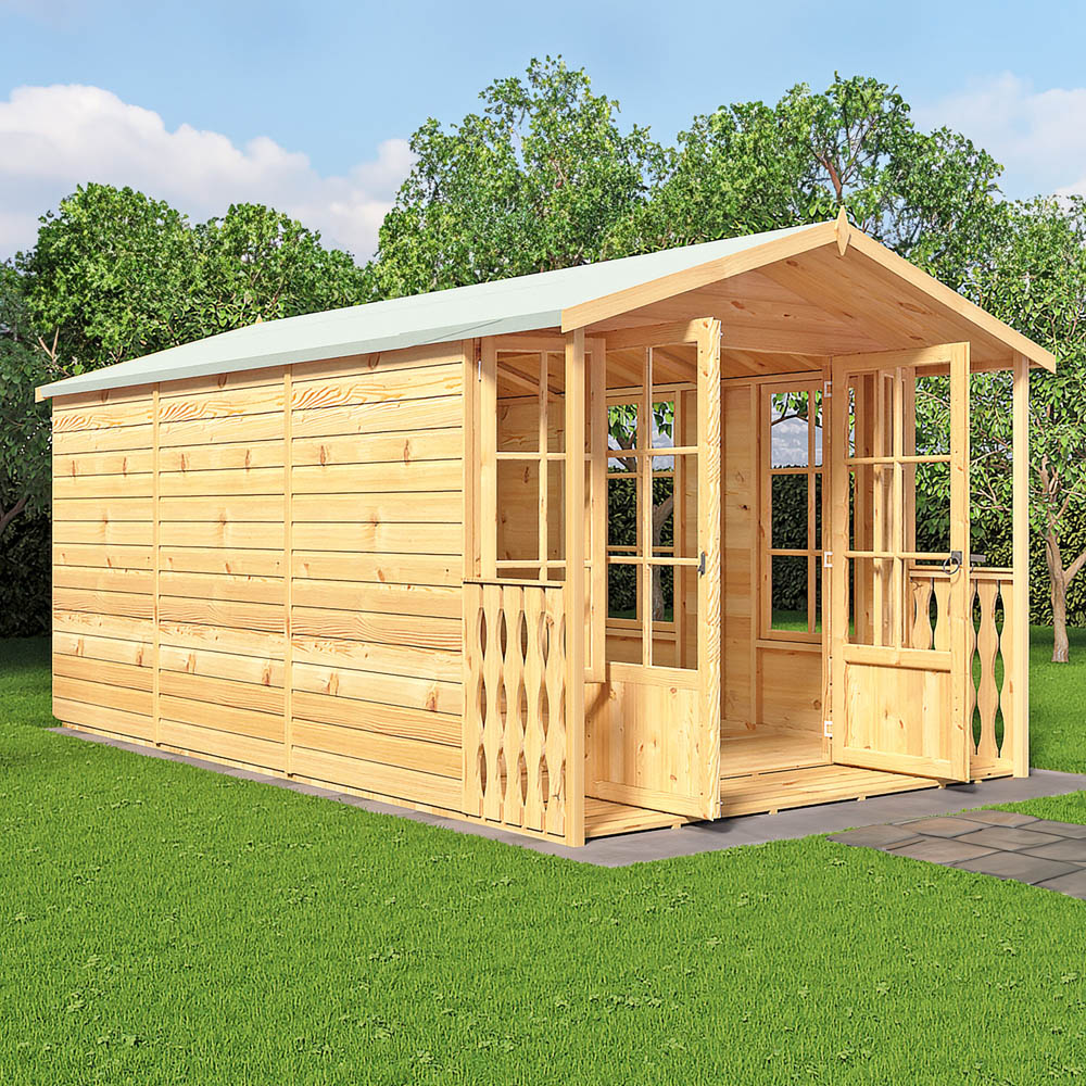 Shire Delmora 8 x 14ft Double Door Traditional Summerhouse Image 2