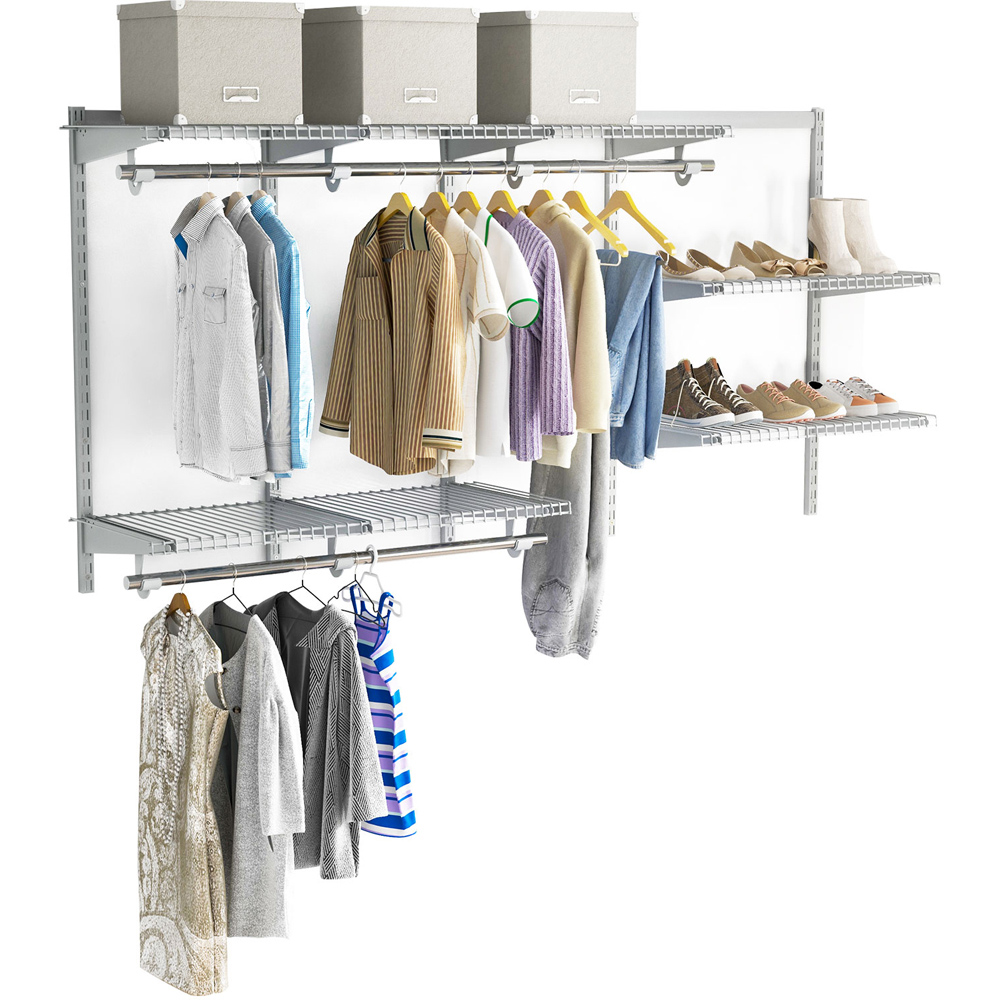 Costway Silver Adjustable Wall Mounted Closet Shelf Image 3