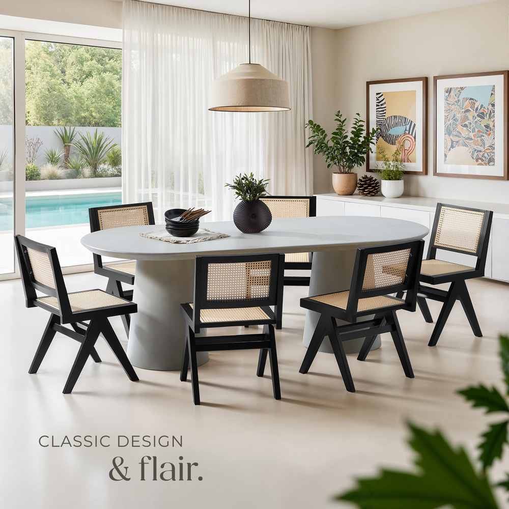 tectake Lizzy Black Rattan Backrest and Wood Frame Accent Chair Image 8
