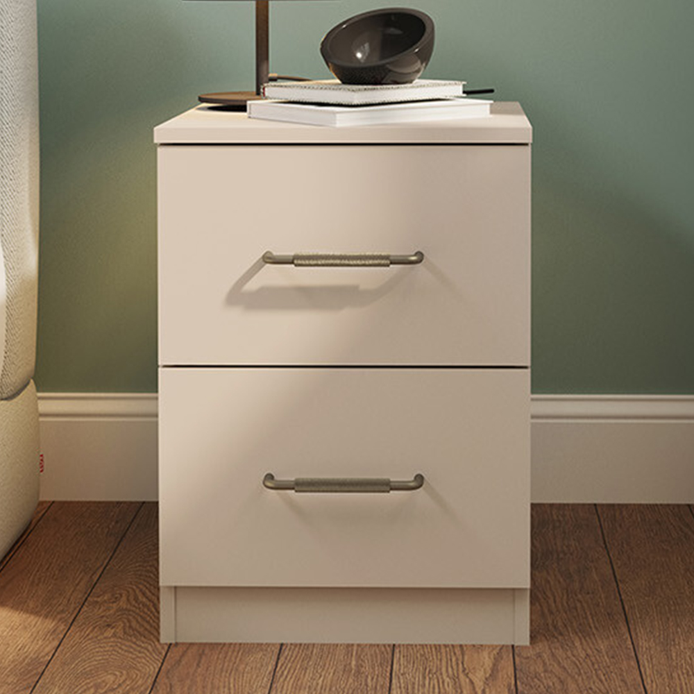 Eloise 2 Drawer Cashmere Bedside Table Image 1