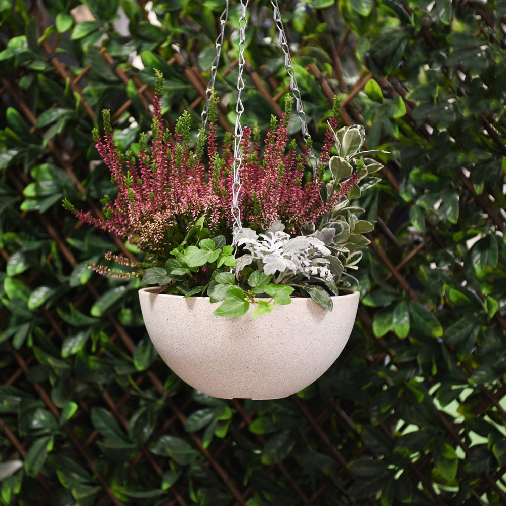 Garden Gear 25cm Lily Basket Stone Effect Hanging Basket Image 2