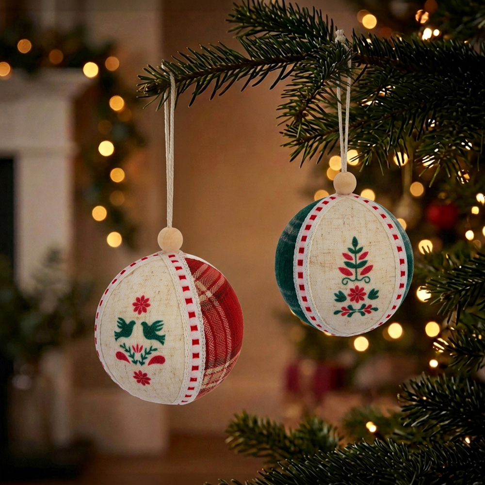 Tartan Fabric Bauble Image 2