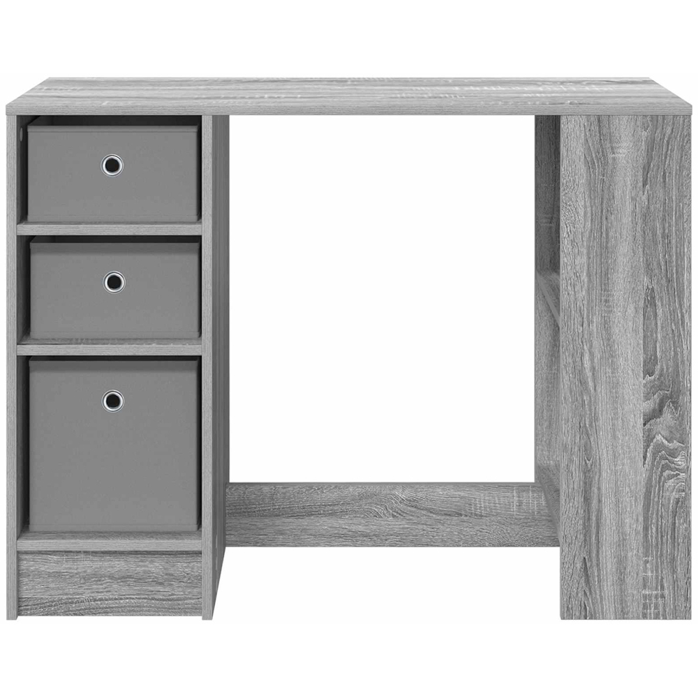 vidaXL 3 Drawer 2 Shelf Compact Desk Grey Image 4