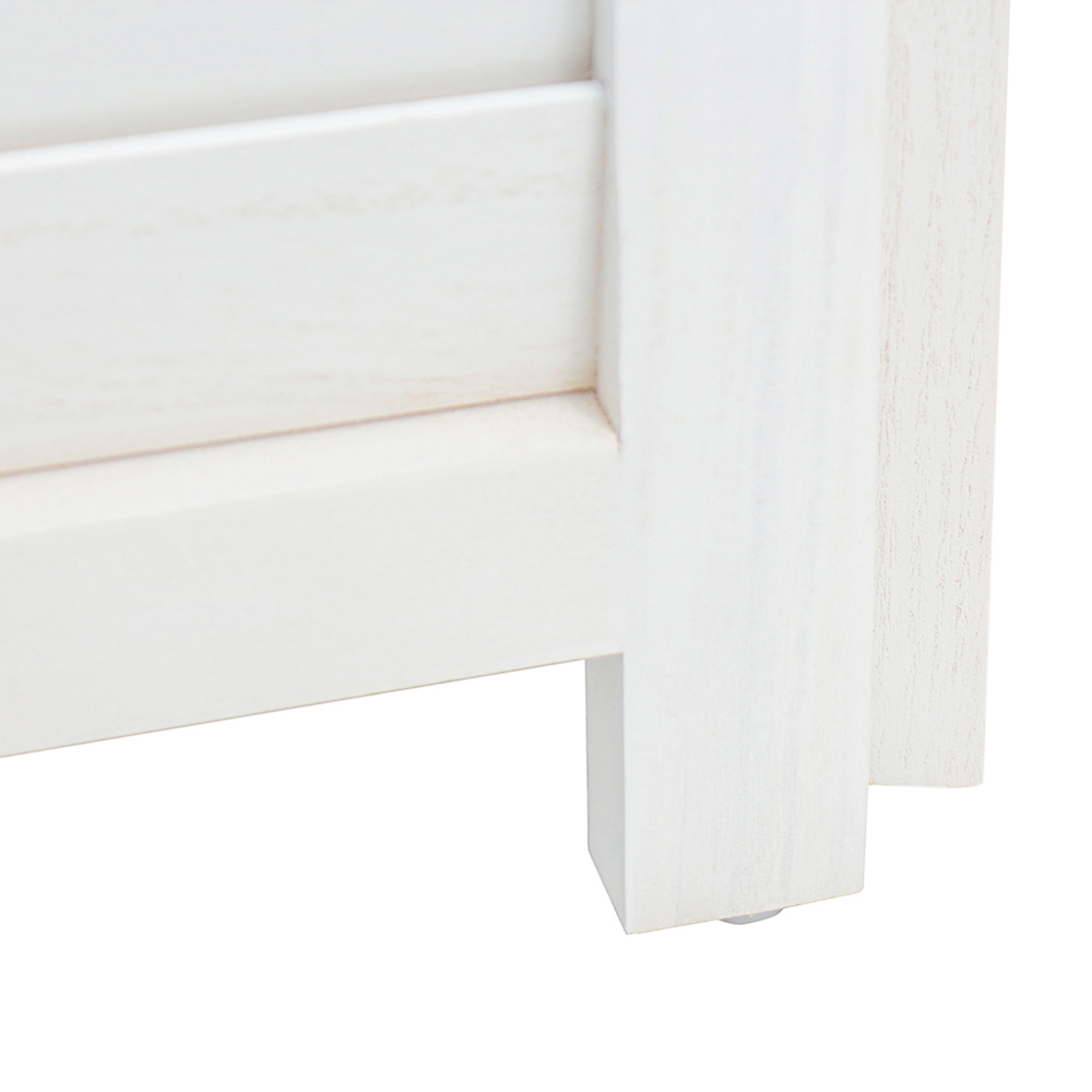 Living and Home 3 Panel White Folding Solid Wood Indoor Privacy Screen Image 4