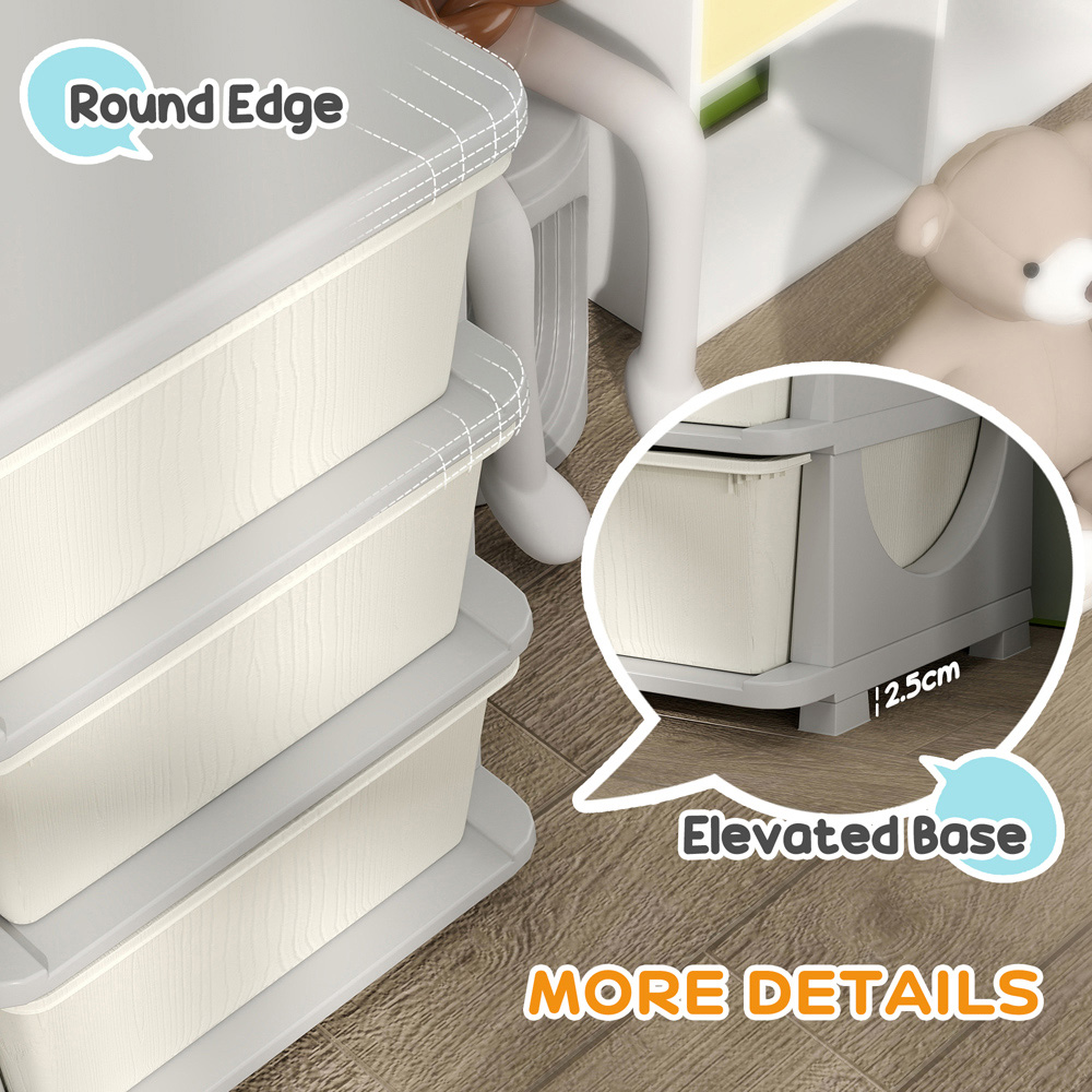 HOMCOM 9 Drawer Cream Kids Chest of Drawers Image 7