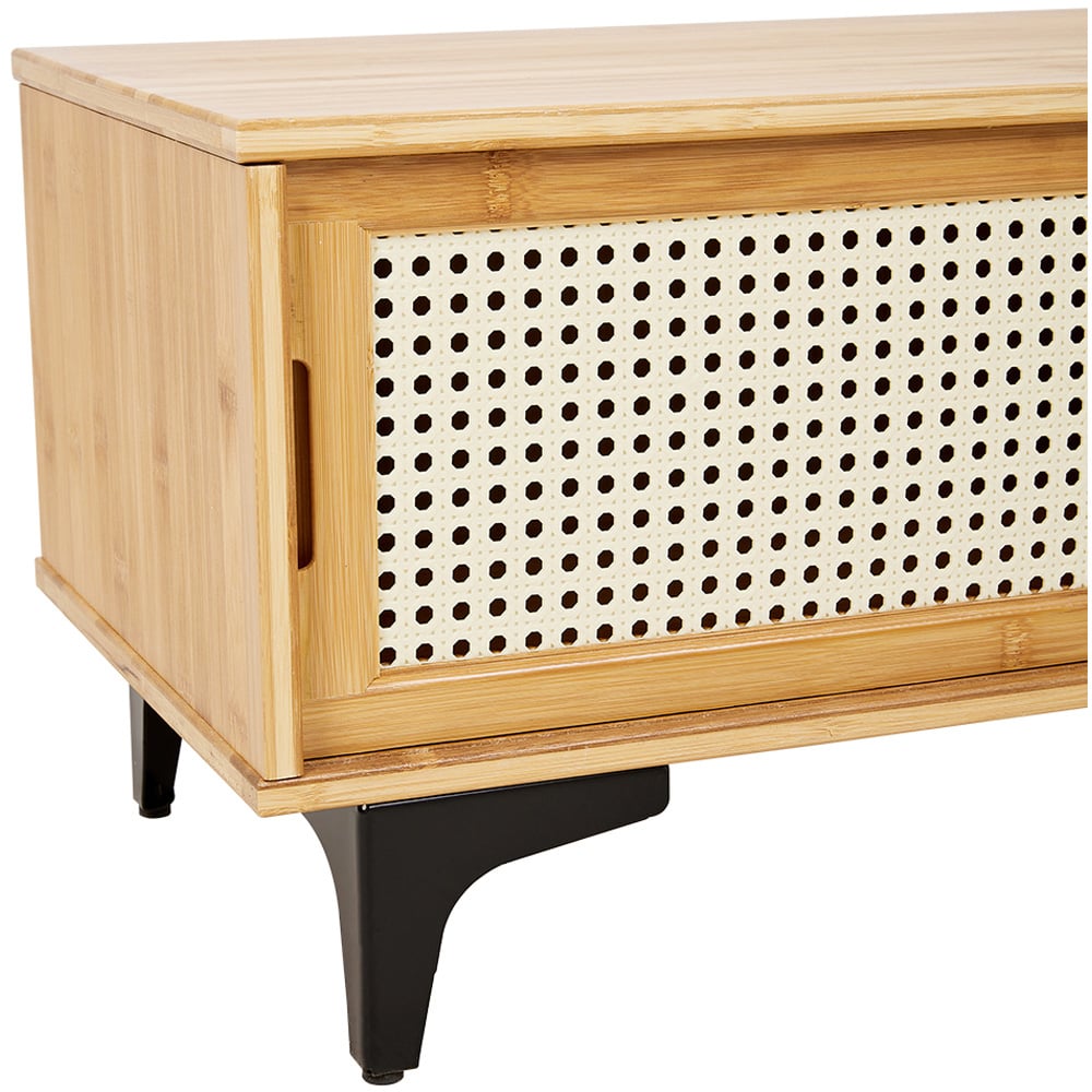 H&O Direct 3 Sliding Door Modern Wooden TV Stand Image 3