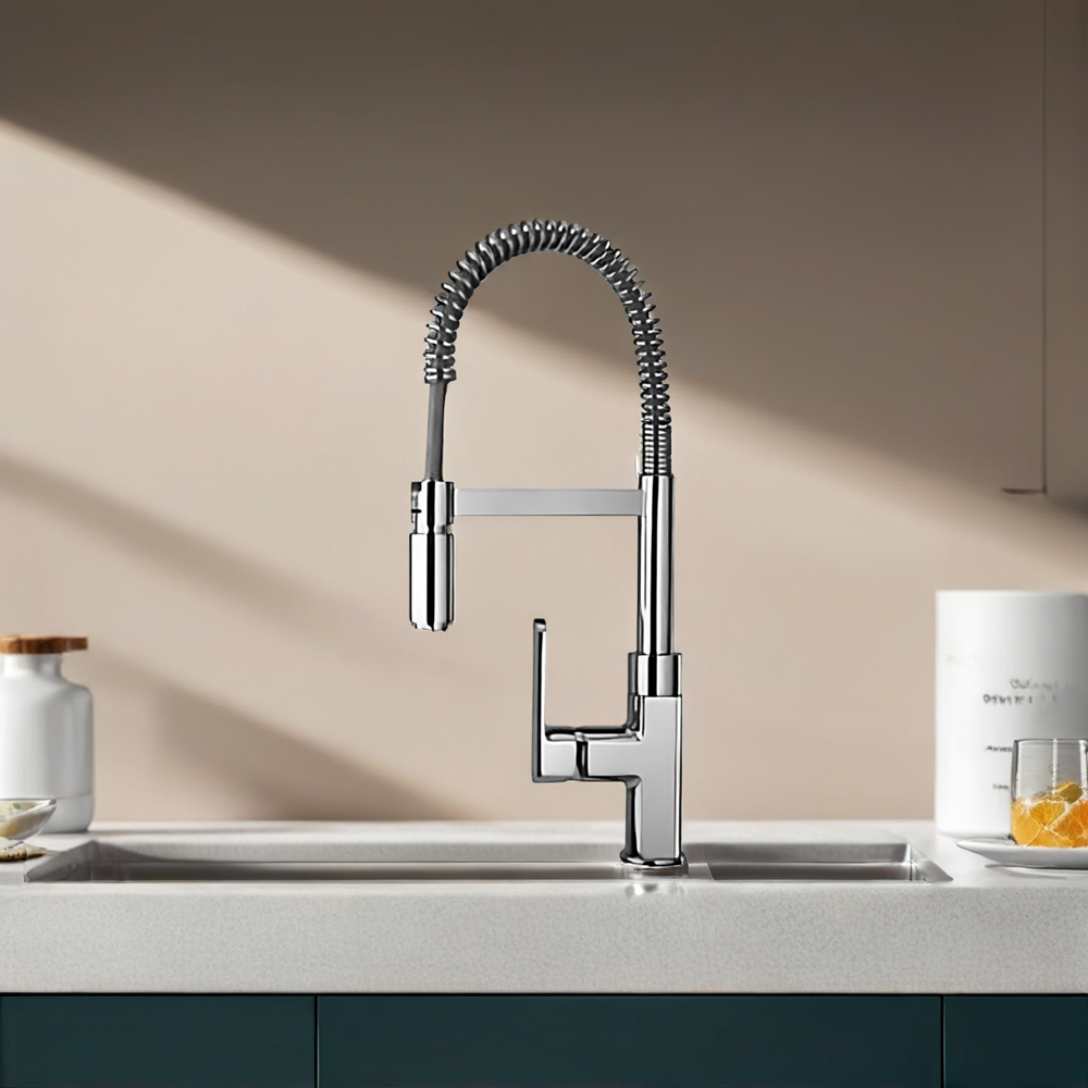 Piralla Novo Chrome Mono Spring and Swivel Sink Spout Image 2