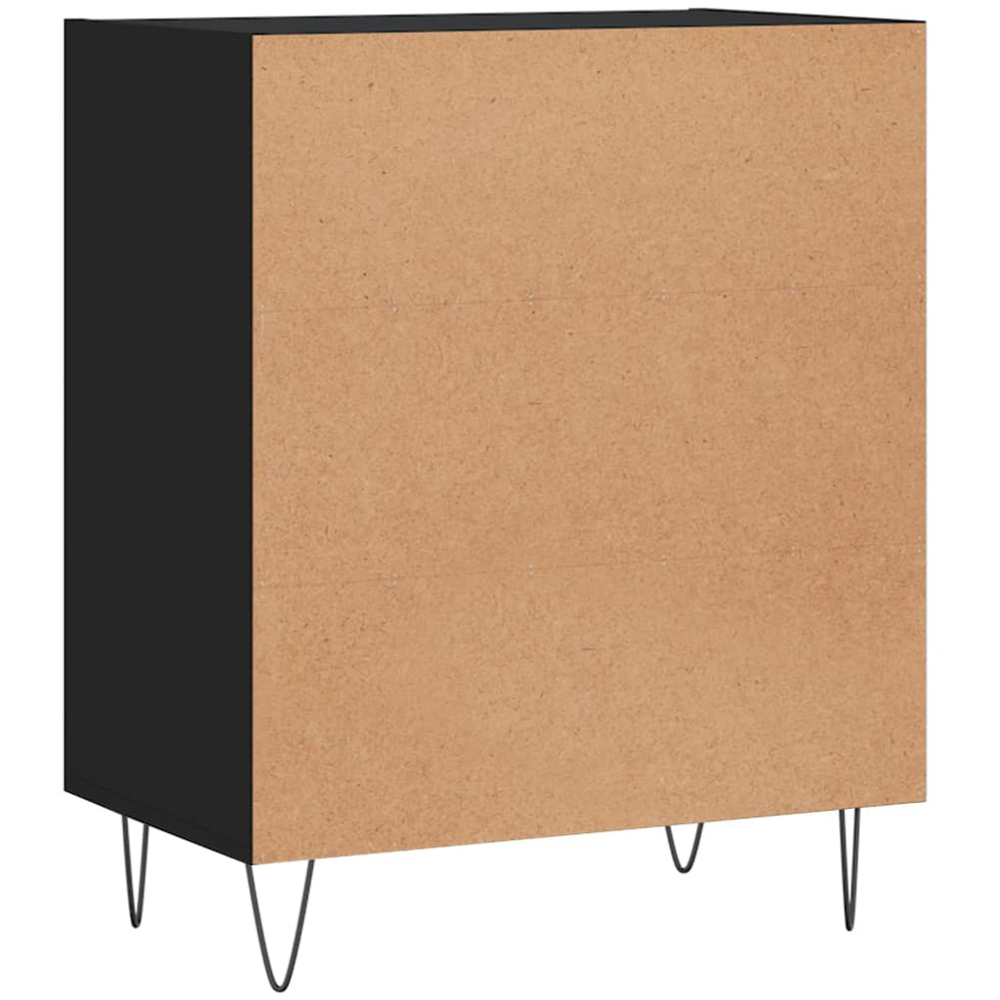 vidaXL 3 Shelf Black Wooden Sideboard with Metal Legs Image 6