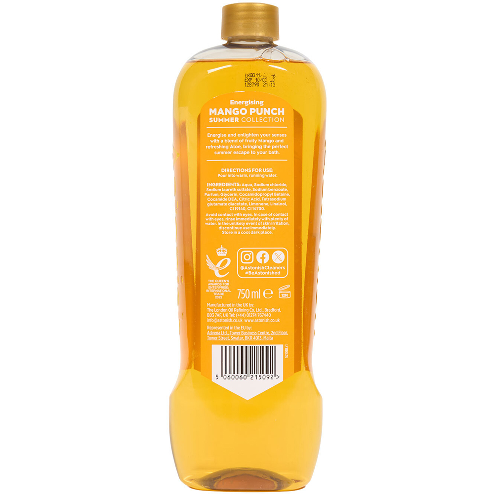 Astonish Energising Mango Punch Bath Soak Orange Image 2