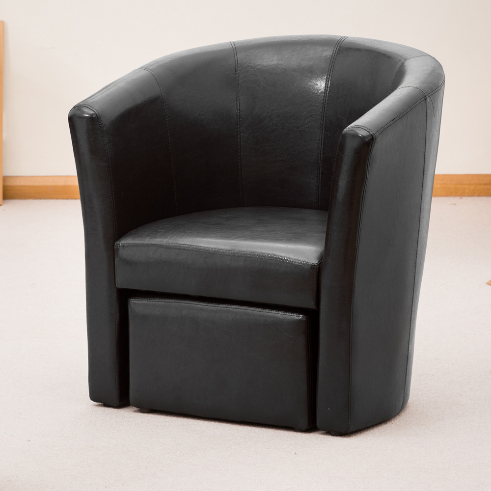 Artemis Home Halewood Black Tub Chair with Foot Stool Image 1