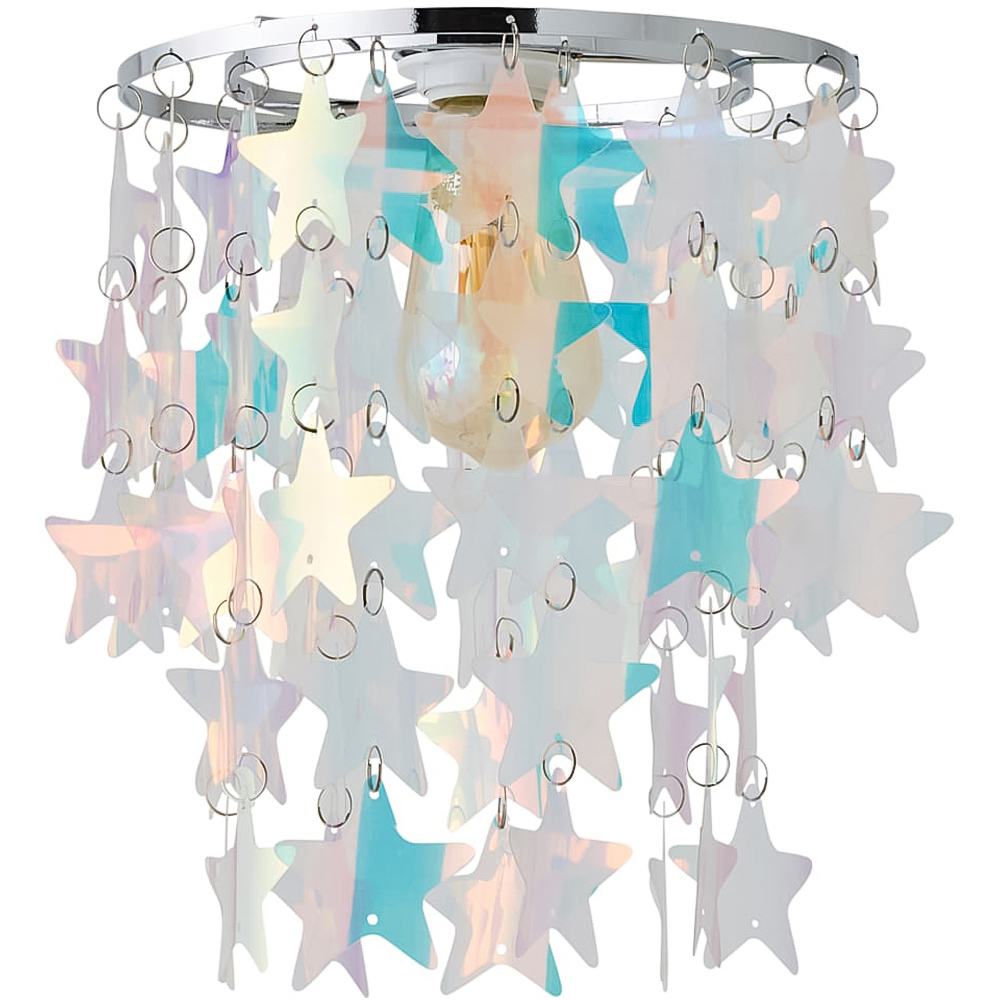 ValueLights Orla 2-Tier Iridescent Stars Easy Fit Lamp Shade Image 1