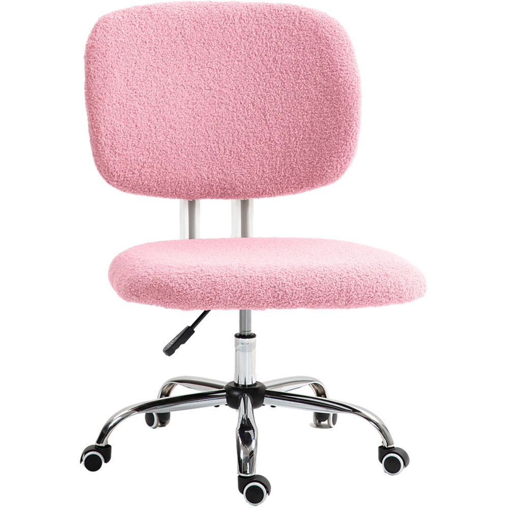 Portland Pink Fluffy Armless Chair with Adjustable Height Image 2