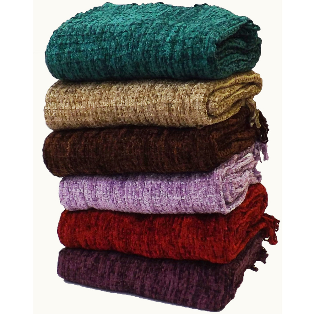 Rapport Home Zara Green Cotton Chenille Woven Throw 150 x 200cm Image 3