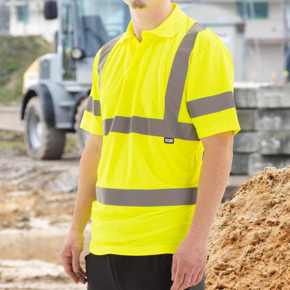 Scan Hi Visibility Polo Shirt Medium Yellow Image 2