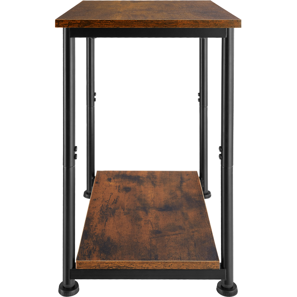 tectake Yonkers Single Shelf Dark Rustic Wooden Side Table Image 3