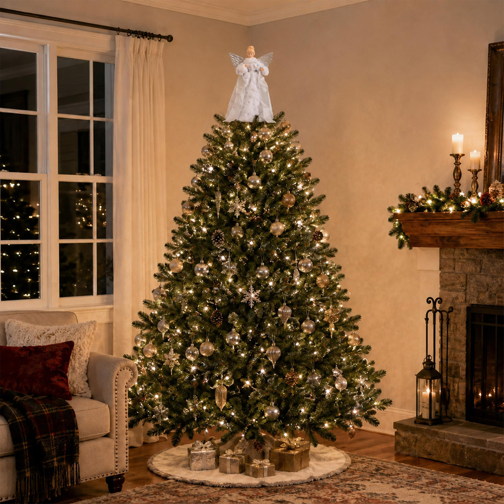 Samuel Alexander Large White and Silver Wings Angel Christmas Tree Topper 45cm Image 3