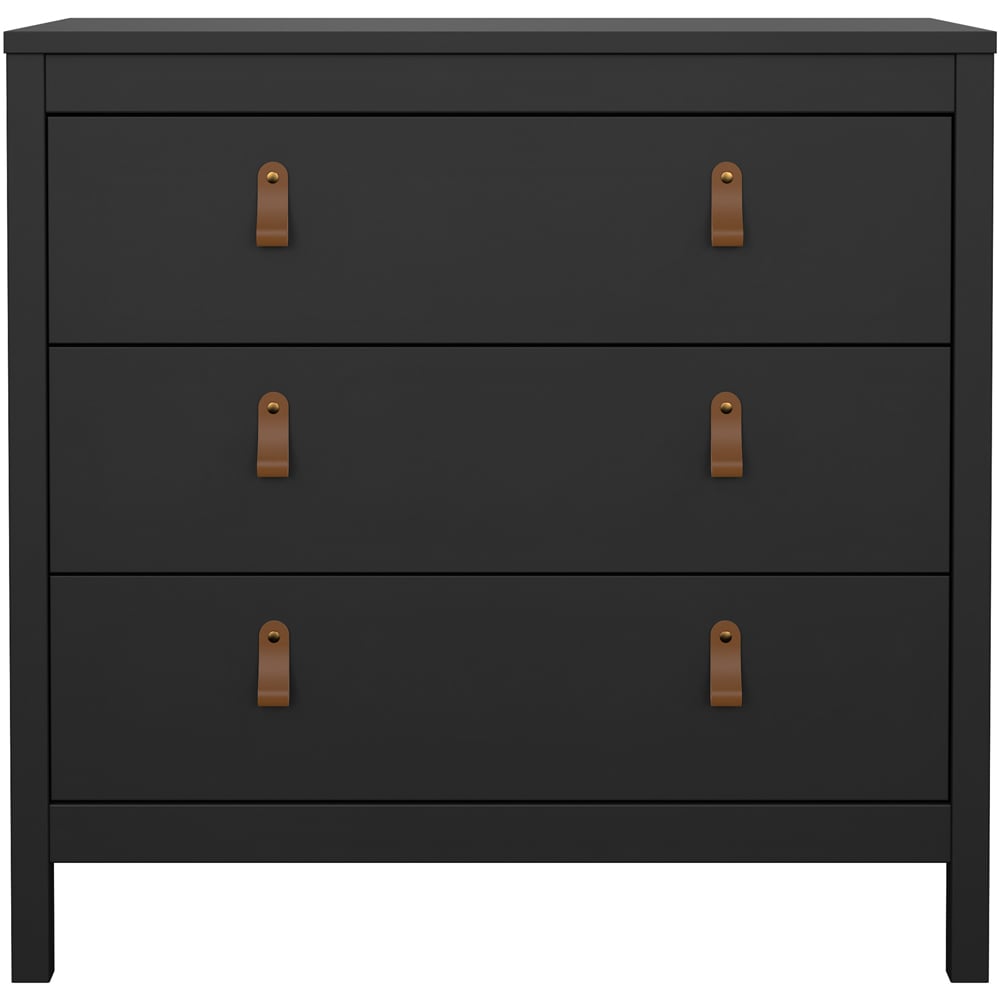 Florence Barcelona 3 Drawer Matt Black Chest of Drawers Image 3