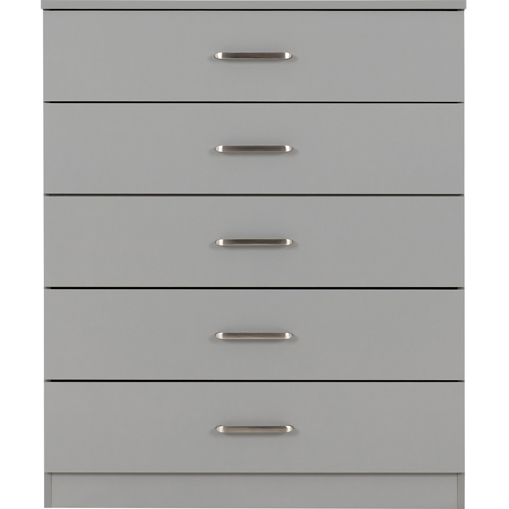 Seconique Dakota 5 Drawer Light Grey Storage Chest Image 3