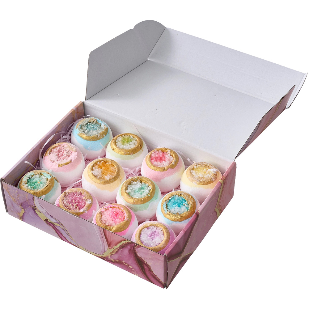 Living and Home 12 Piece Multicolour Bath Bomb Set with Different Scents Image 1