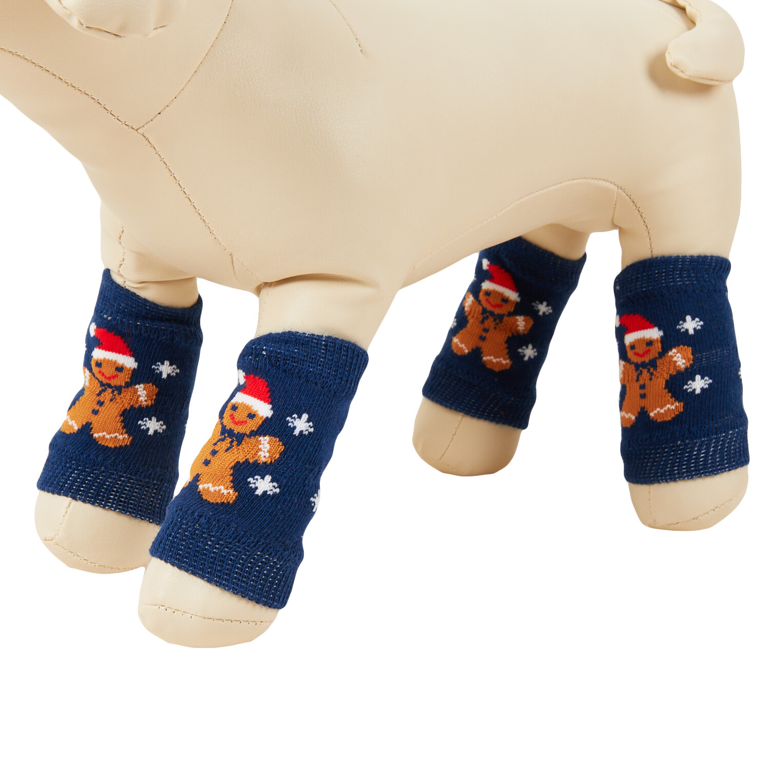 Festive Pet Leg Warmers - Blue / Gingerbread Image 2