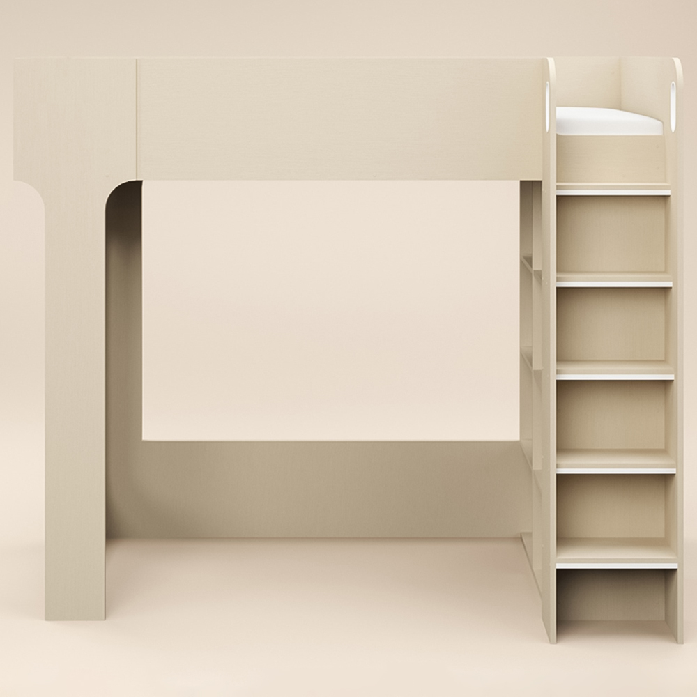 Flair Leo Scandi Light Oak High Sleeper Bed with Storage with Desk and Storage Image 3