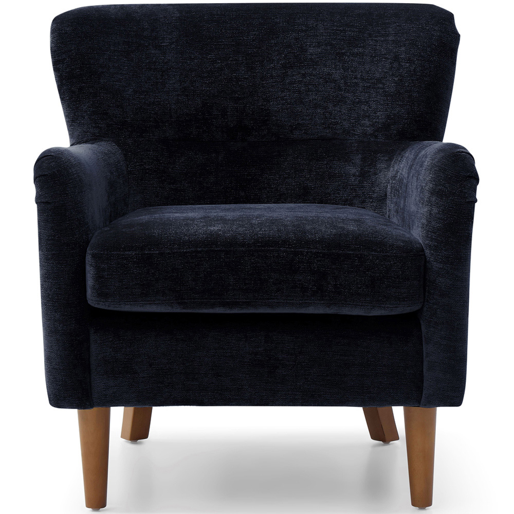 Roberta Navy Chenille Wingback Armchair Image 2