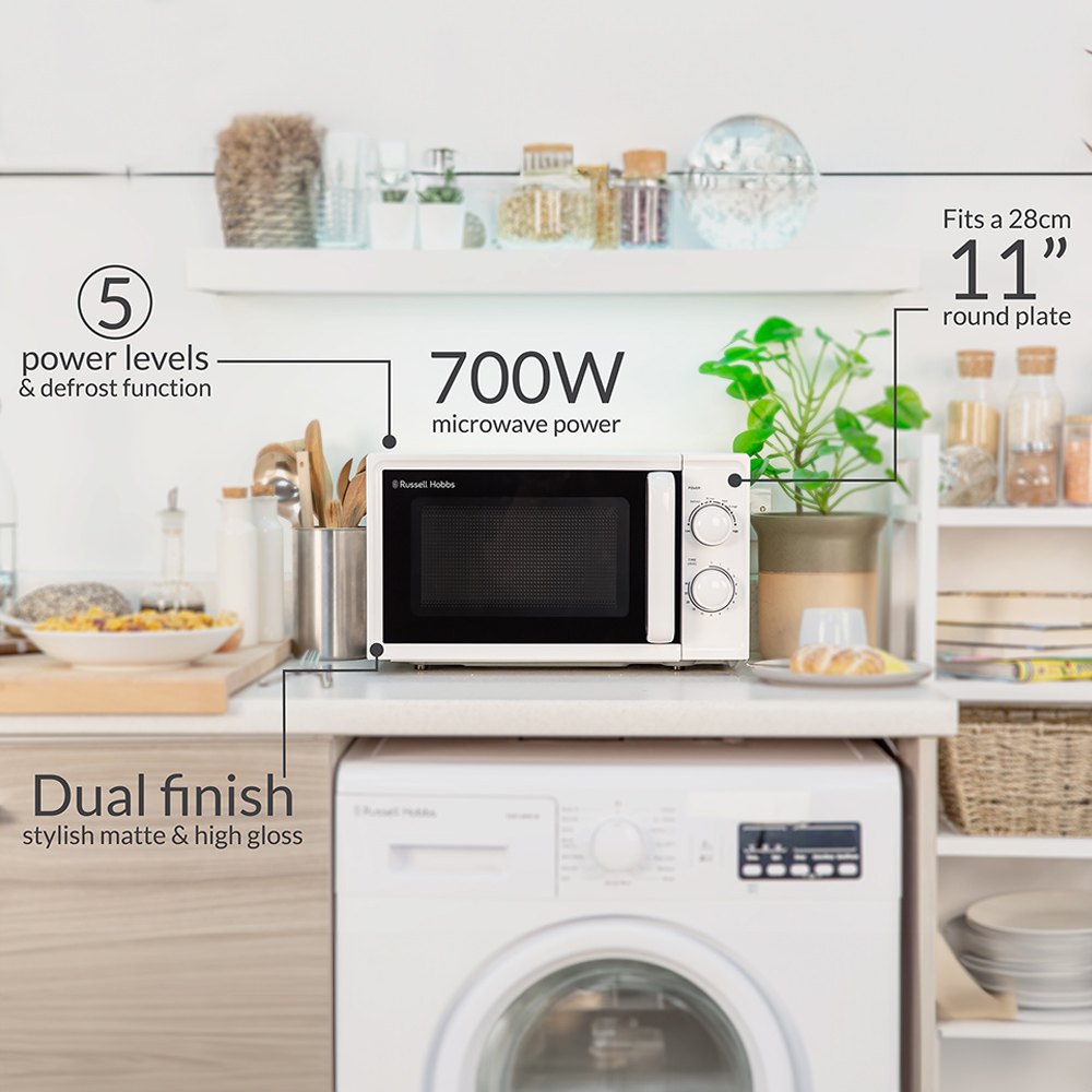 Russell Hobbs RHM1725 White 17L Textures Manual Microwave Image 7