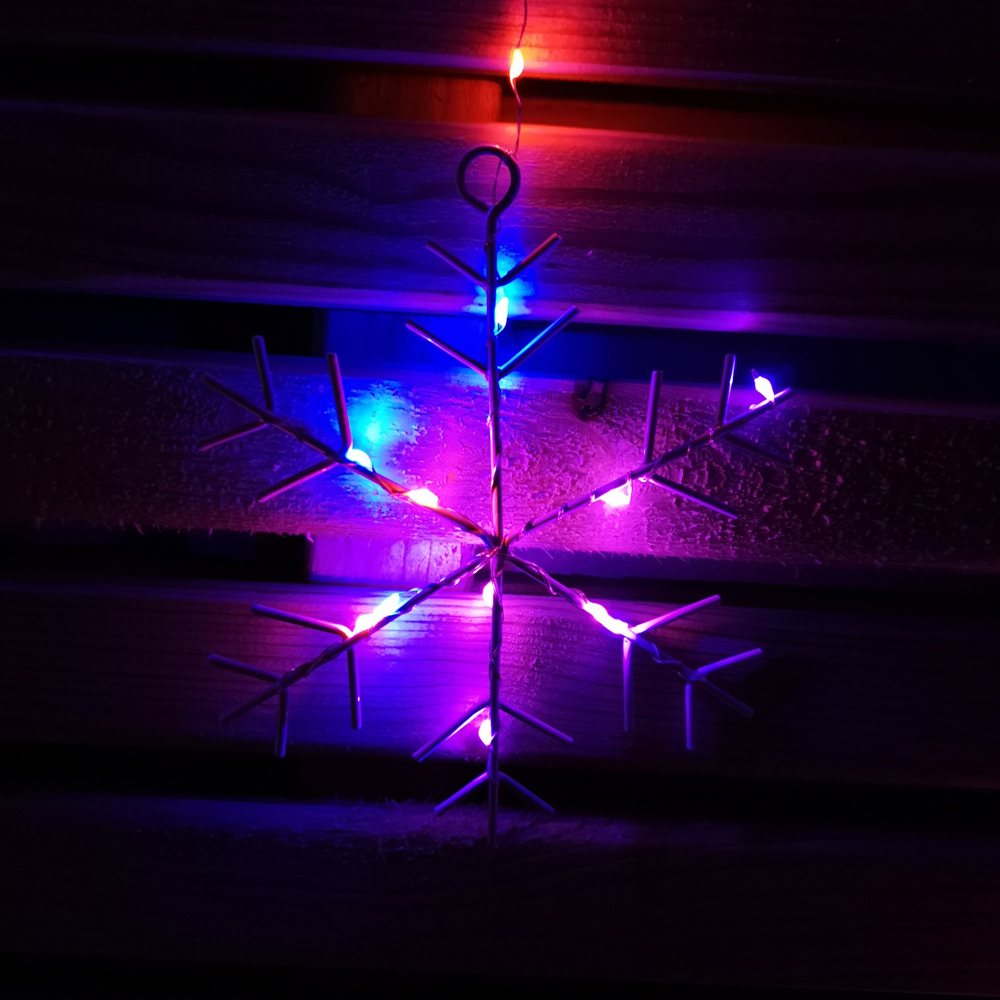Samuel Alexander 147 Rainbow Snowflake LED Christmas Curtain Light Image 6