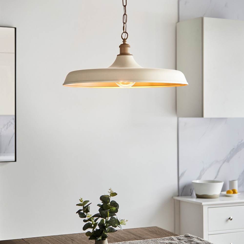 Merano Afragola Dome Matt Warm White and Satin Gold Pendant Ceiling Light Image 2
