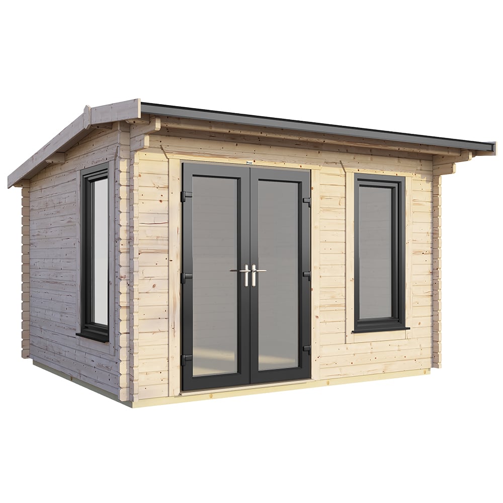 Power Sheds 12 x 8ft Left Double Door Apex Log Cabin Image 1